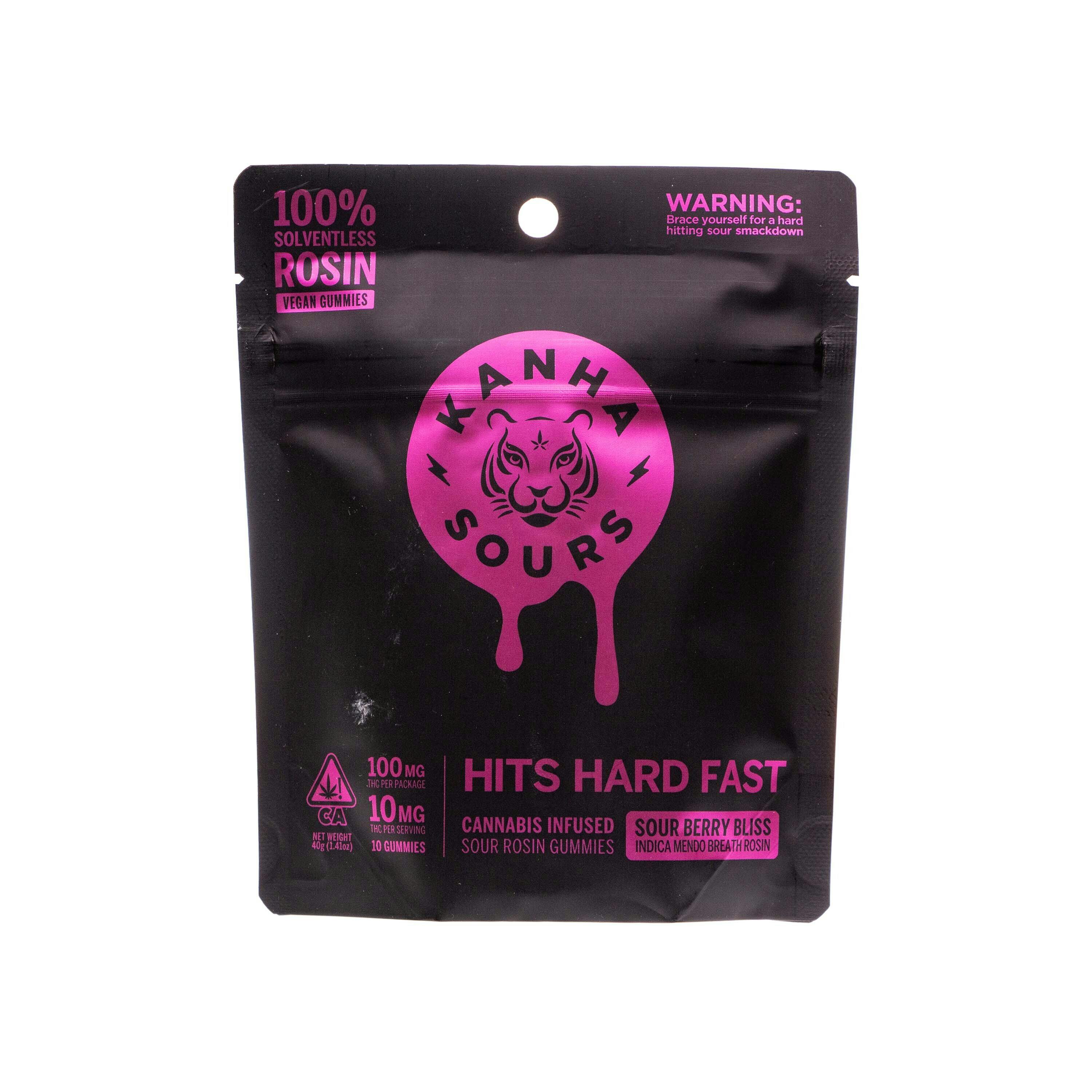 KANHA: Sativa Sour Berry Bliss Solventless Gummies (100mg THC)