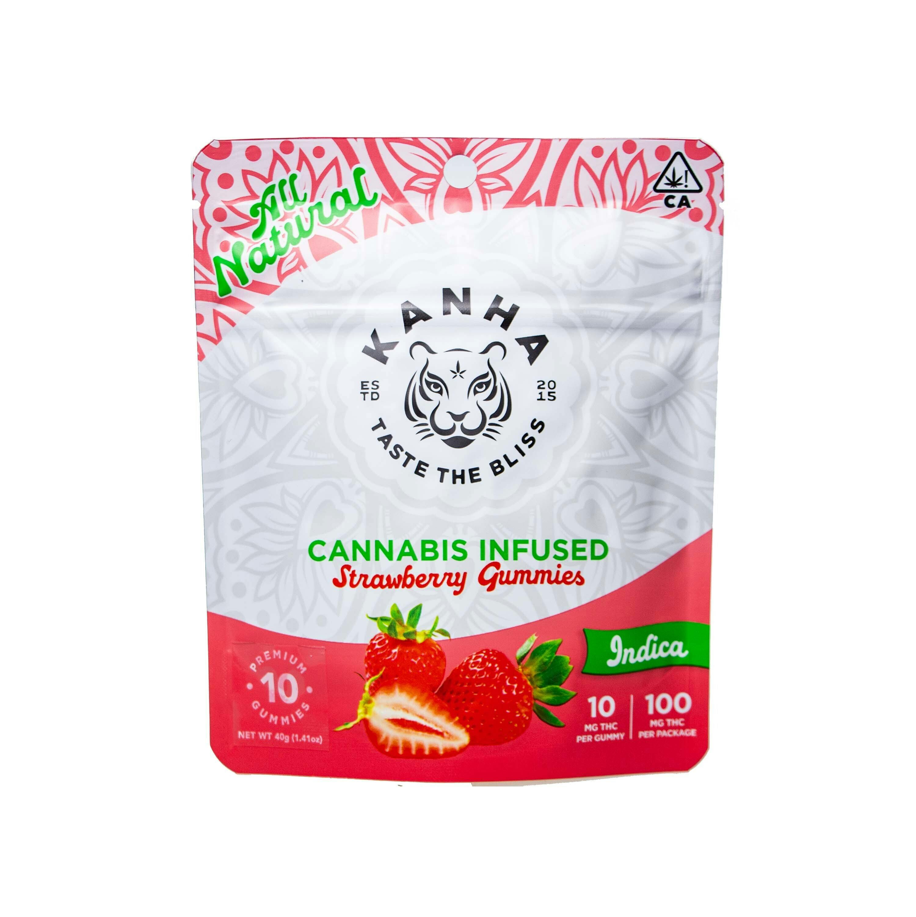 KANHA — Indica Strawberry Gummies (100mg THC)