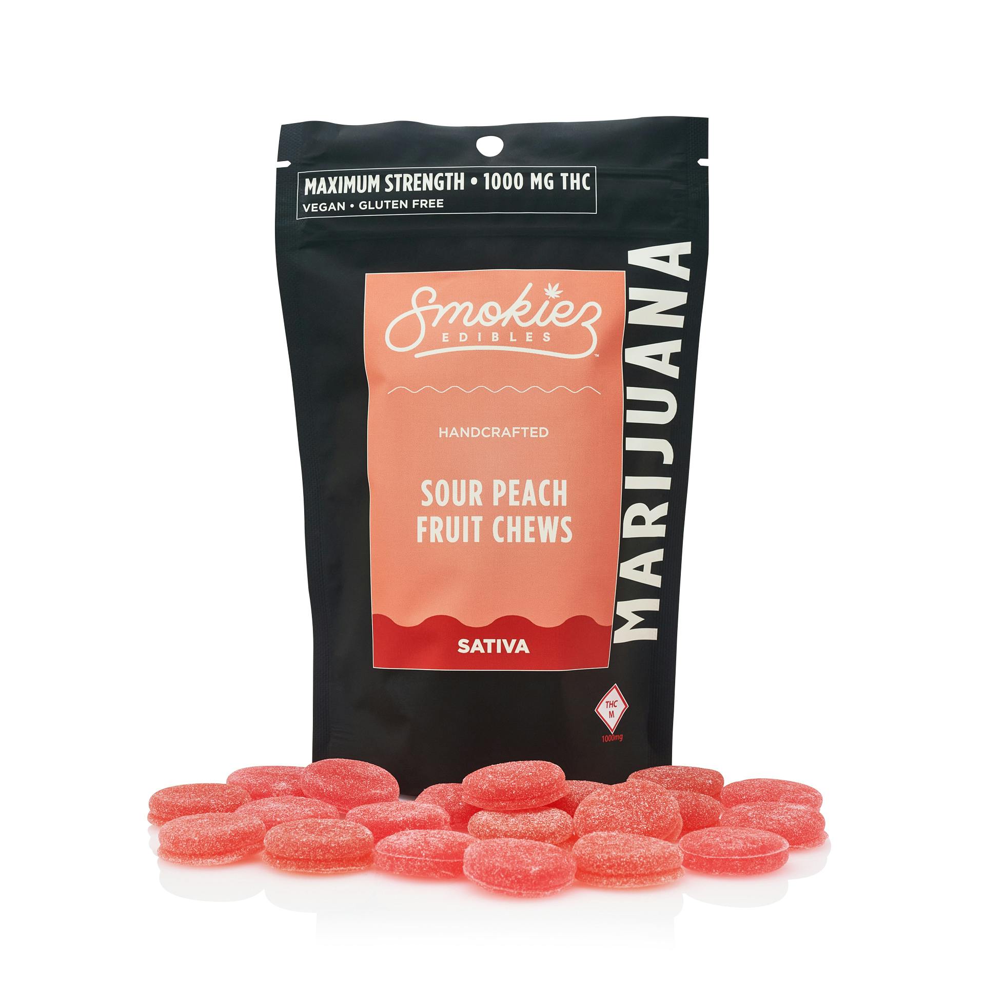 Smokiez: Gummies | Sour Peach | Sativa | 1000mg | 20pk