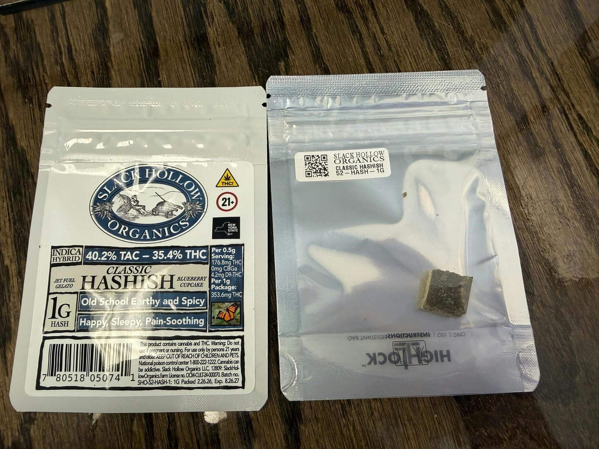 Slack Hollow | Classic Hashish (IH) | 1G Hash at Windy Hill Wellness Cannabis Weed Dispensary - Greenwich