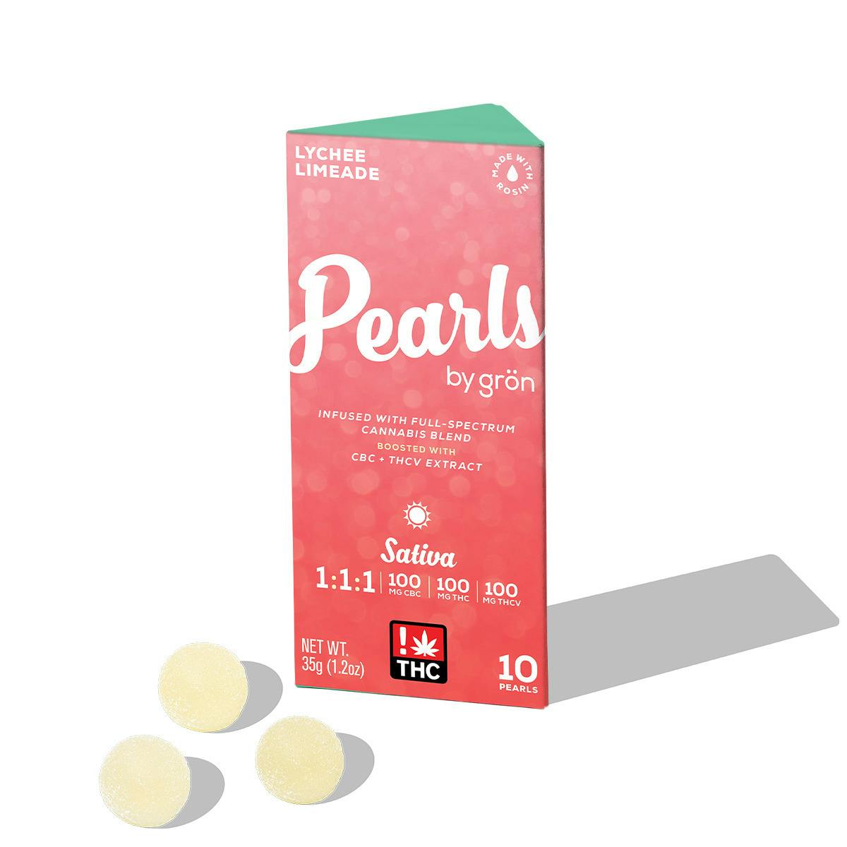 Gron | Lychee Limeade | Gummy Pearls ( 1:1:1 THC/THV/CBC)