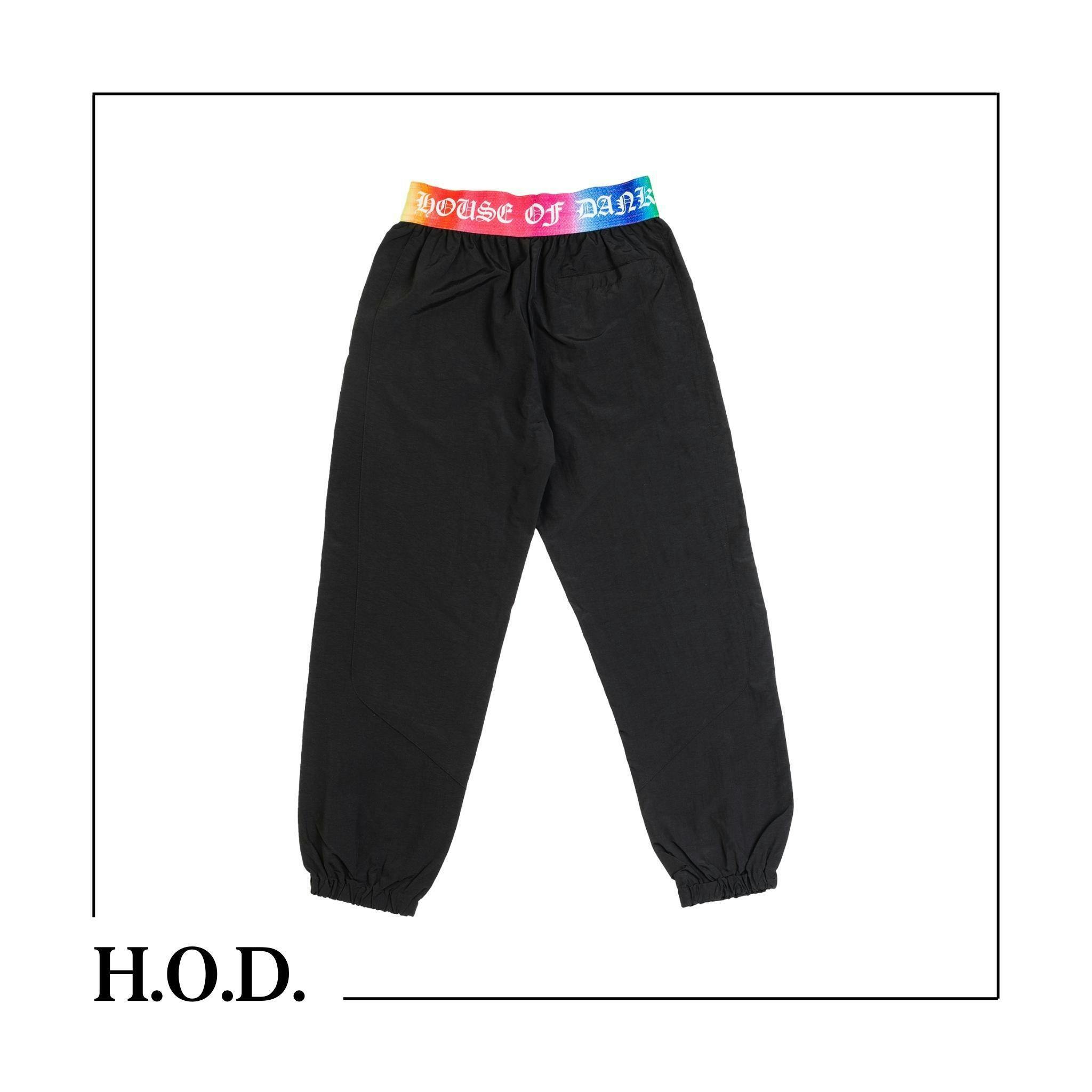 H.O.D. x Tie High Black Banners Nylon Pants S