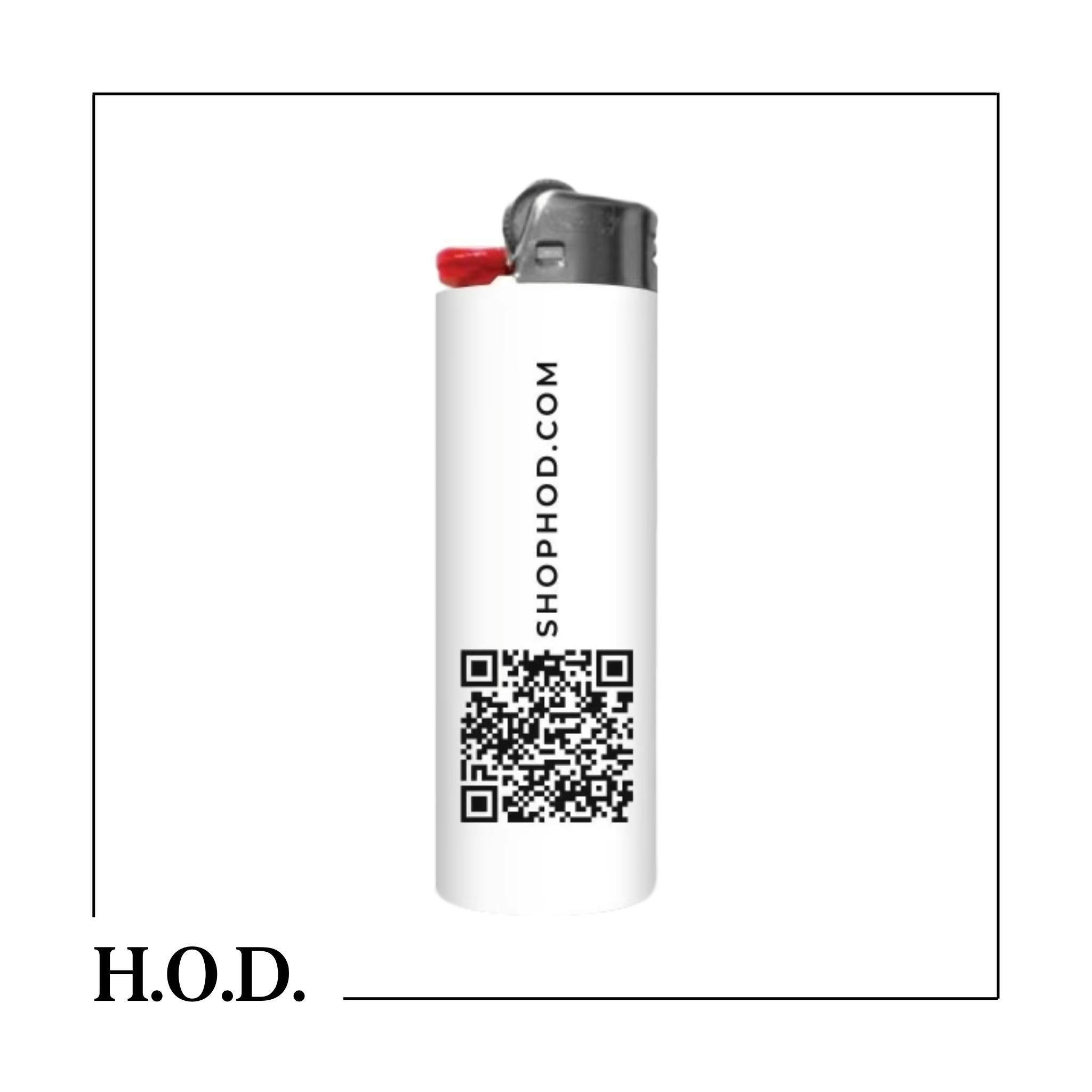 H.O.D. OG QR White/Black Bic Lighter