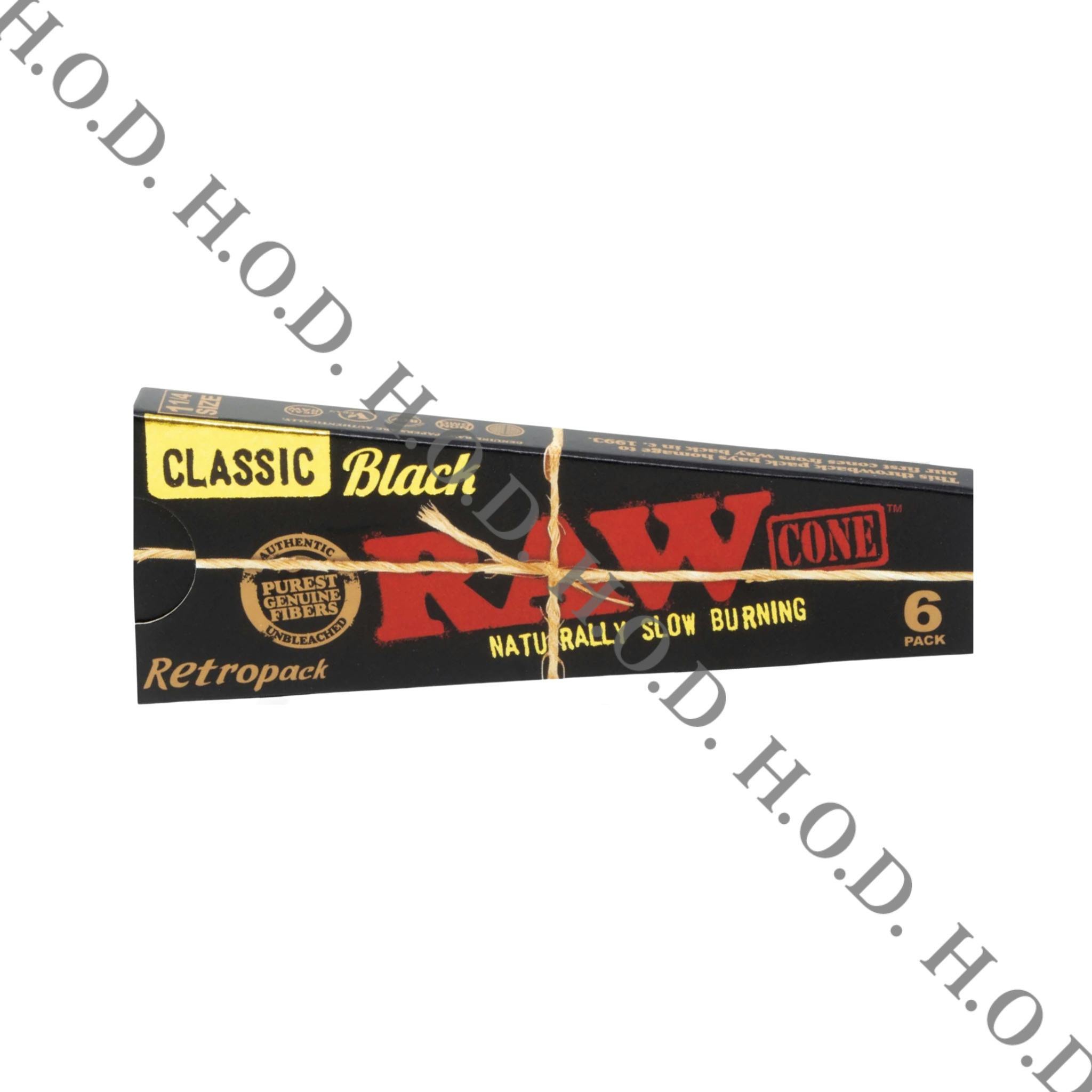 Raw Black Cones 1 1/4 6 Pack