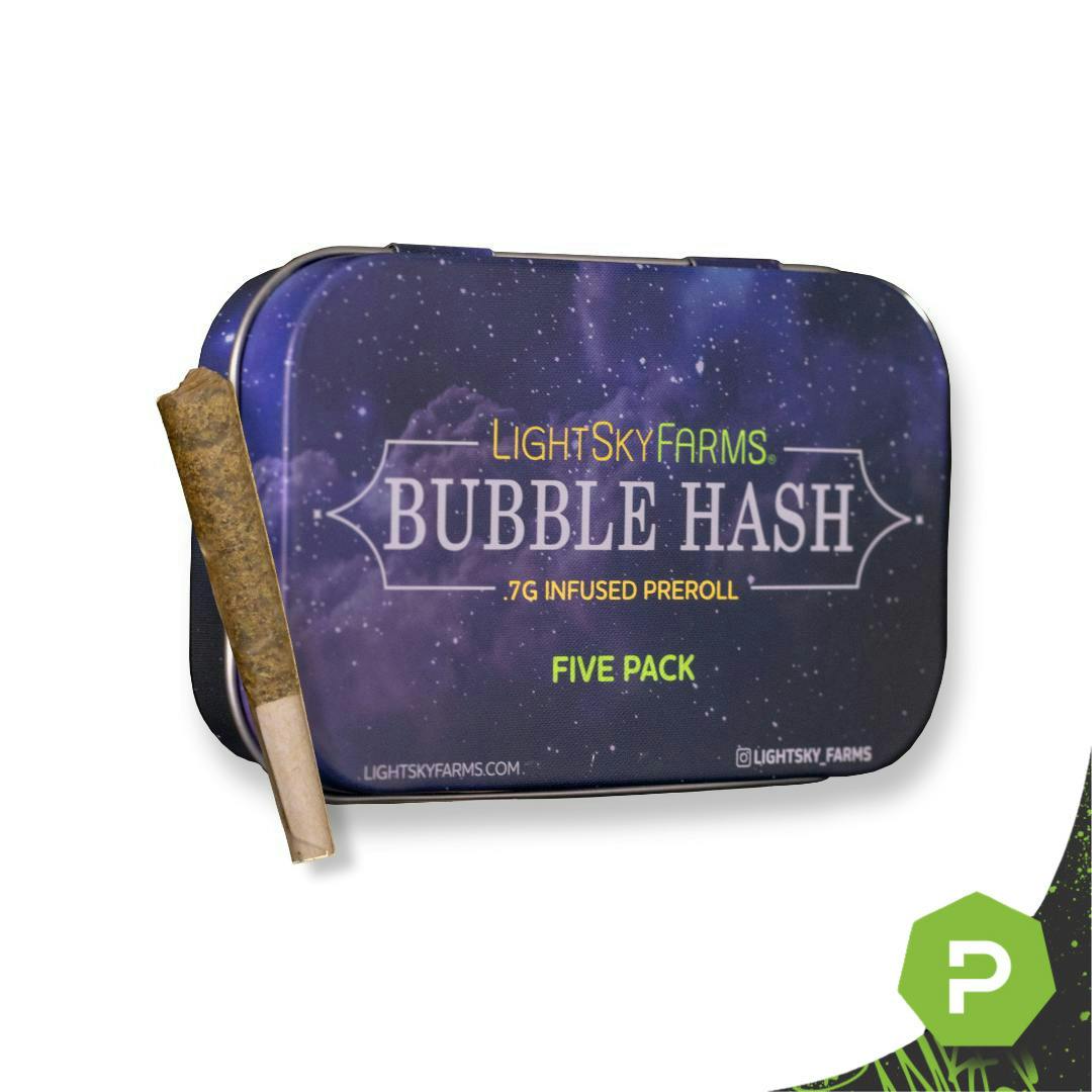 Light Sky Farms | 0.7g Bubble Hash Infused Pre-Roll 5pk | MAC x Electric Gorilla Butter
