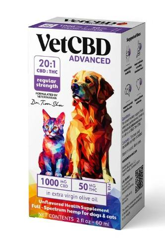 Vet CBD | 1000mg Dogs & Cats CBD:THC Drops | Unflavored 20:1