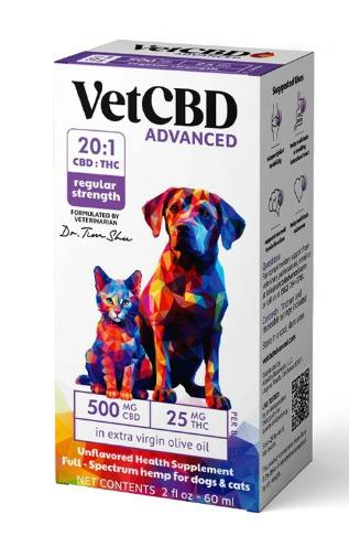 Vet CBD | 500mg Dogs & Cats CBD:THC Drops | Unflavored 20:1