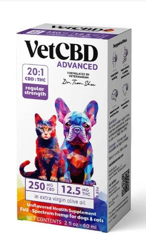 Vet CBD | 250mg Dogs & Cats CBD:THC Drops | Unflavored 20:1