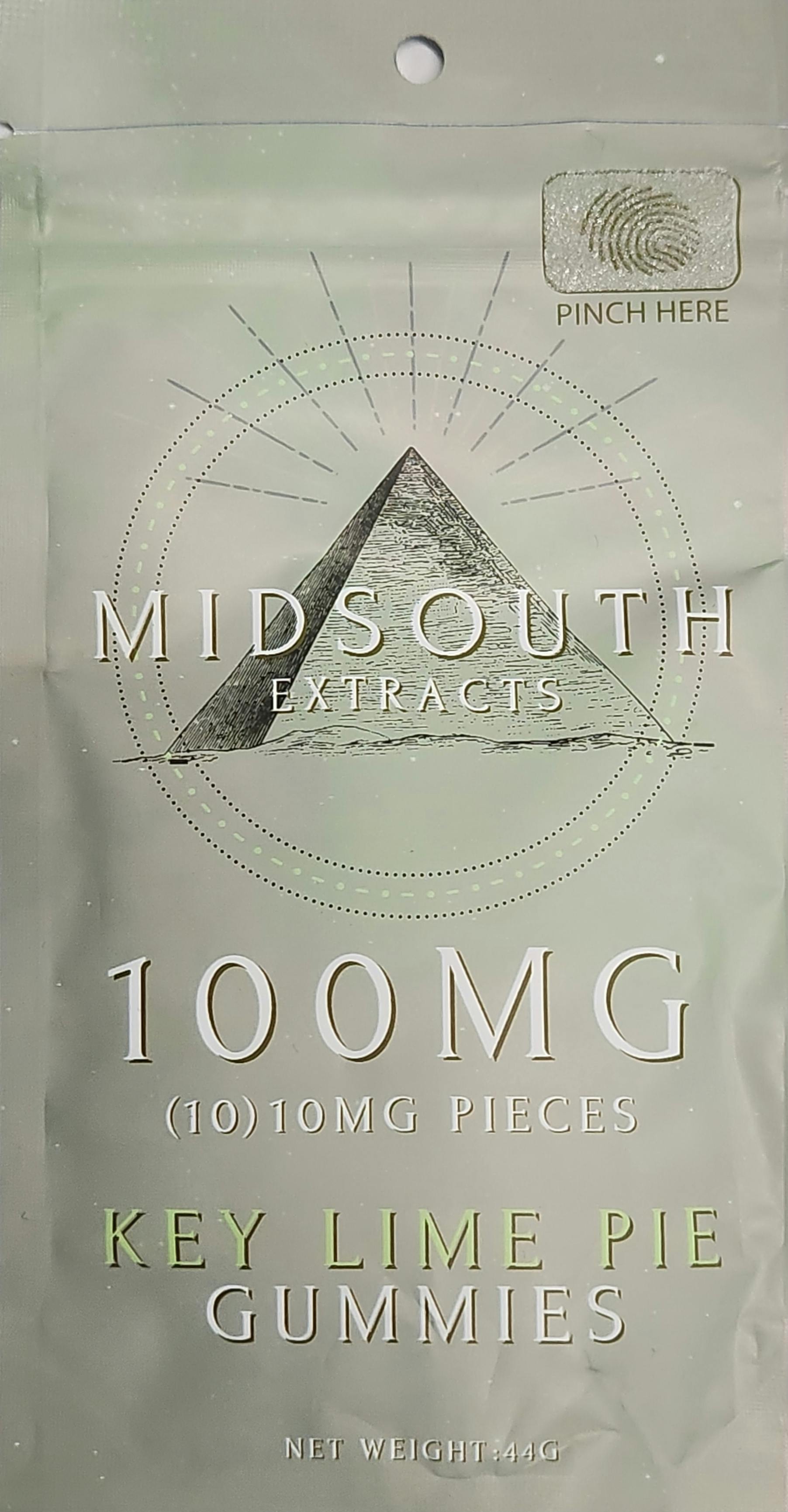 MIDSOUTH GUMMY 100MG KEY LIME PIE