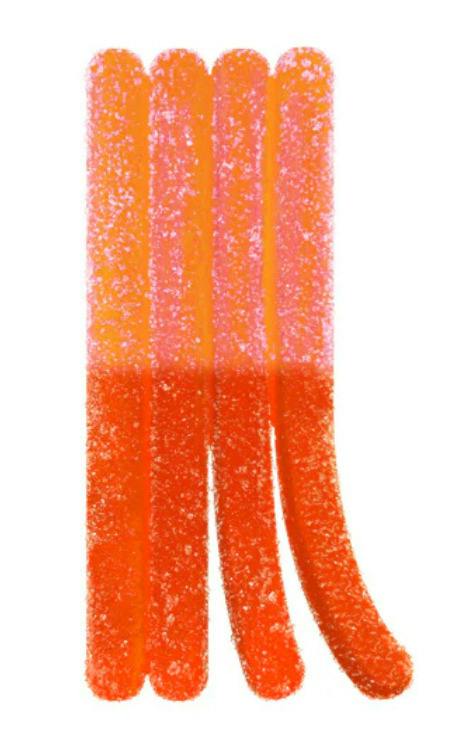 4X2.5MG | SOUR FIZZY PEACH LEMONADE CBG:CBN:THC:CBD CHEWS | OLLI STIKI STIX