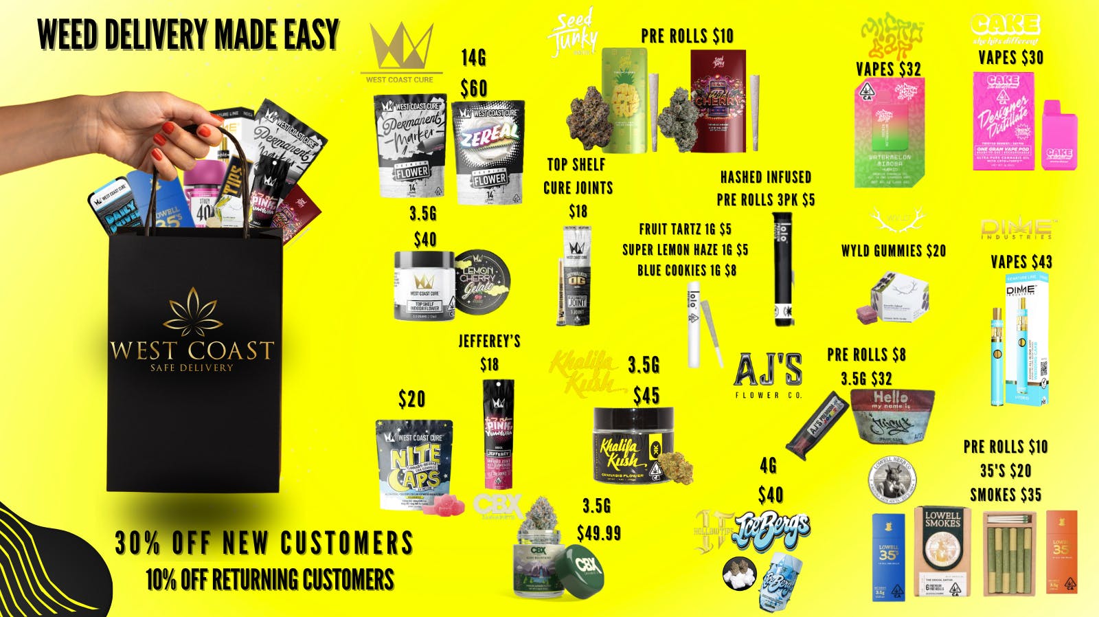 30 Off New Customers at West Coast Safe Delivery Weedmaps