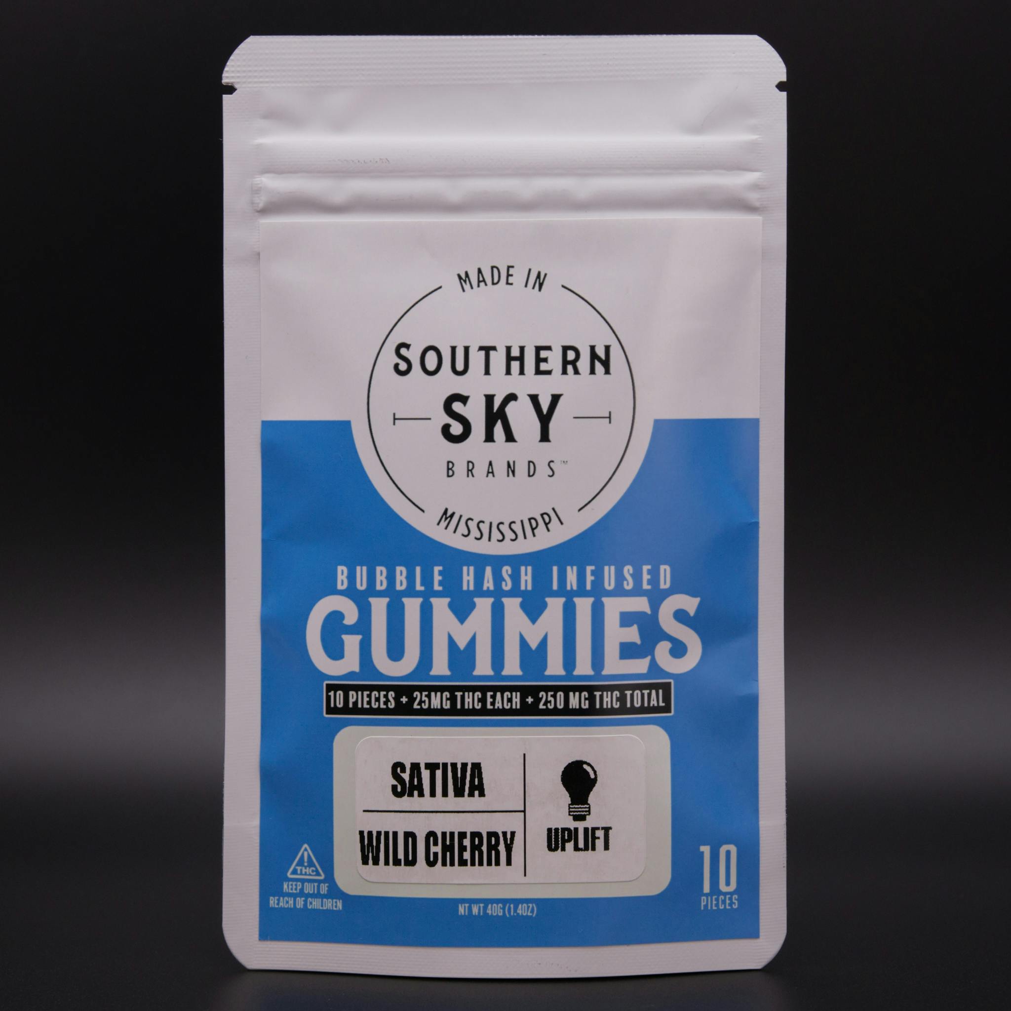 Wild Cherry Bubble Hash Infused Gummies | 250mg | 10ct | 25mg/ea by Southern Sky Brands