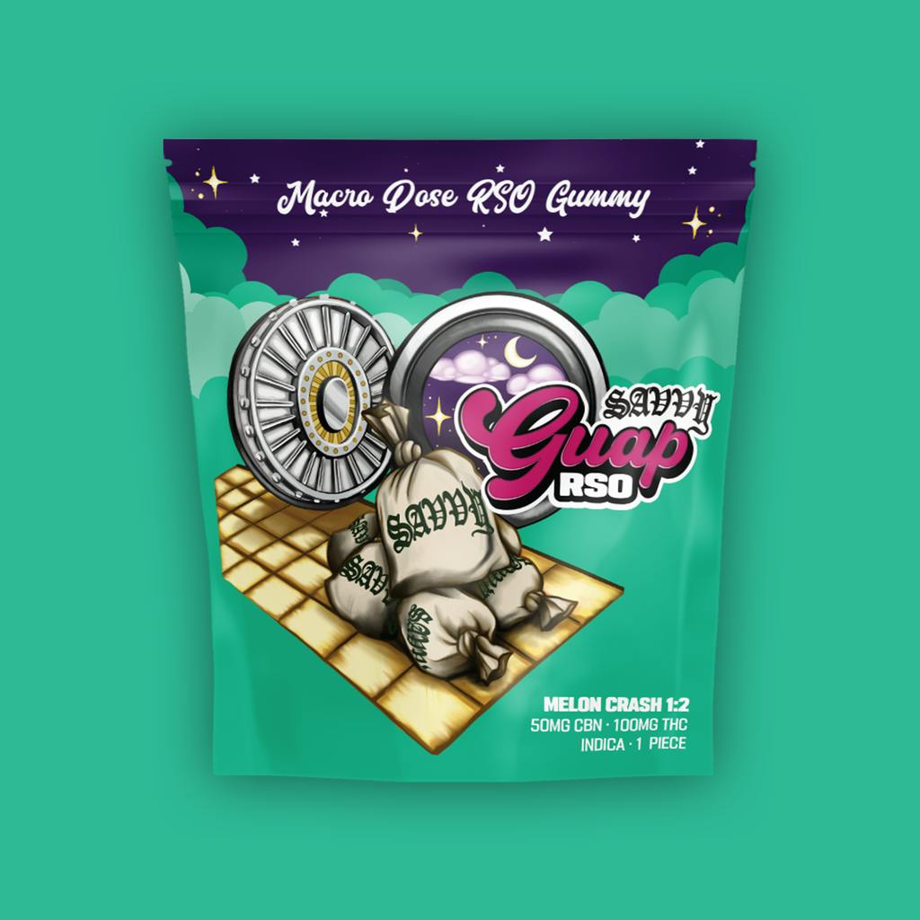 Savvy Guap Melon Crash 1:2 CBN:THC RSO Gummy 100mg [1pk] Candy