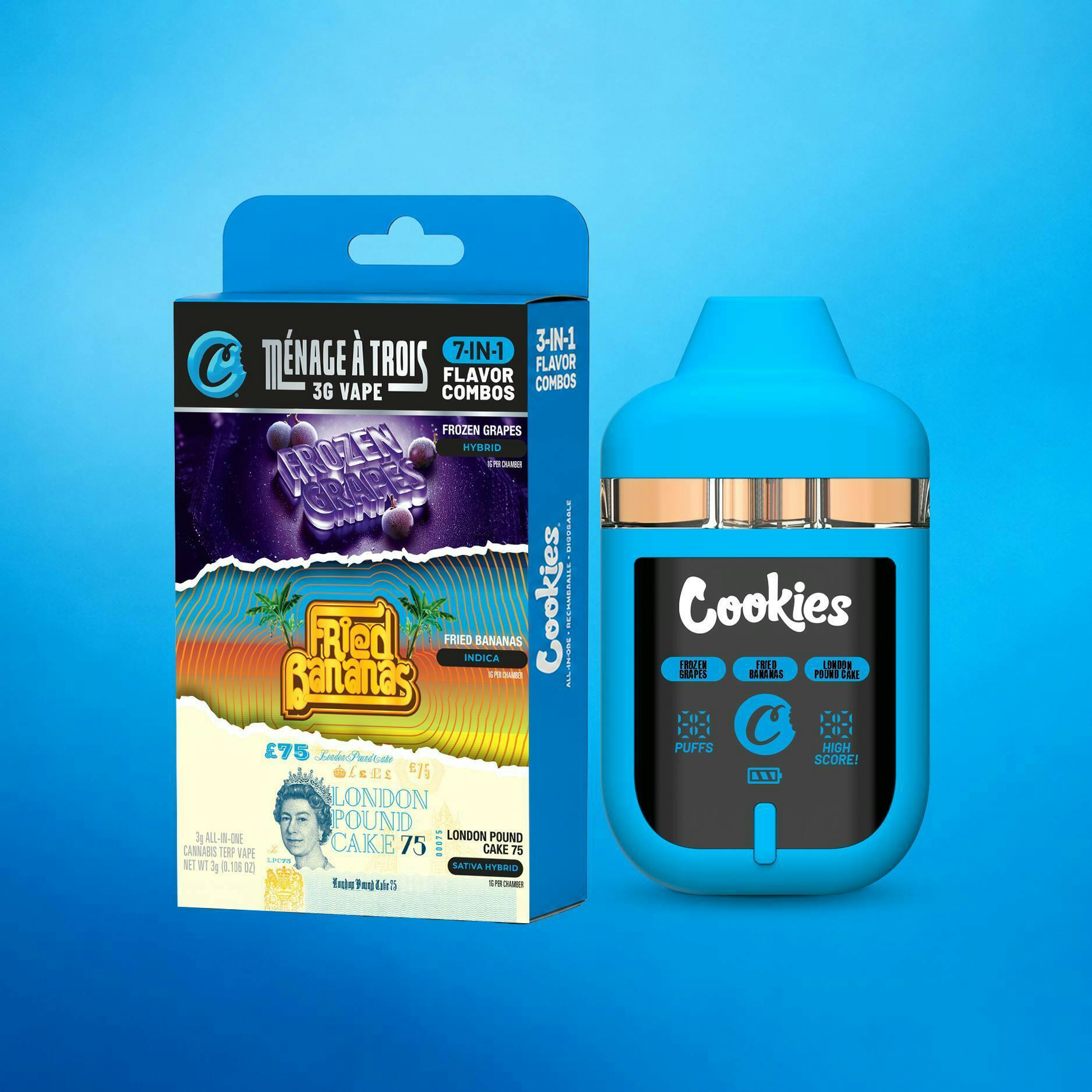 Cookies - 3g Disposable - Fried Bananas London Pound Cake #75 Frozen Grapes
