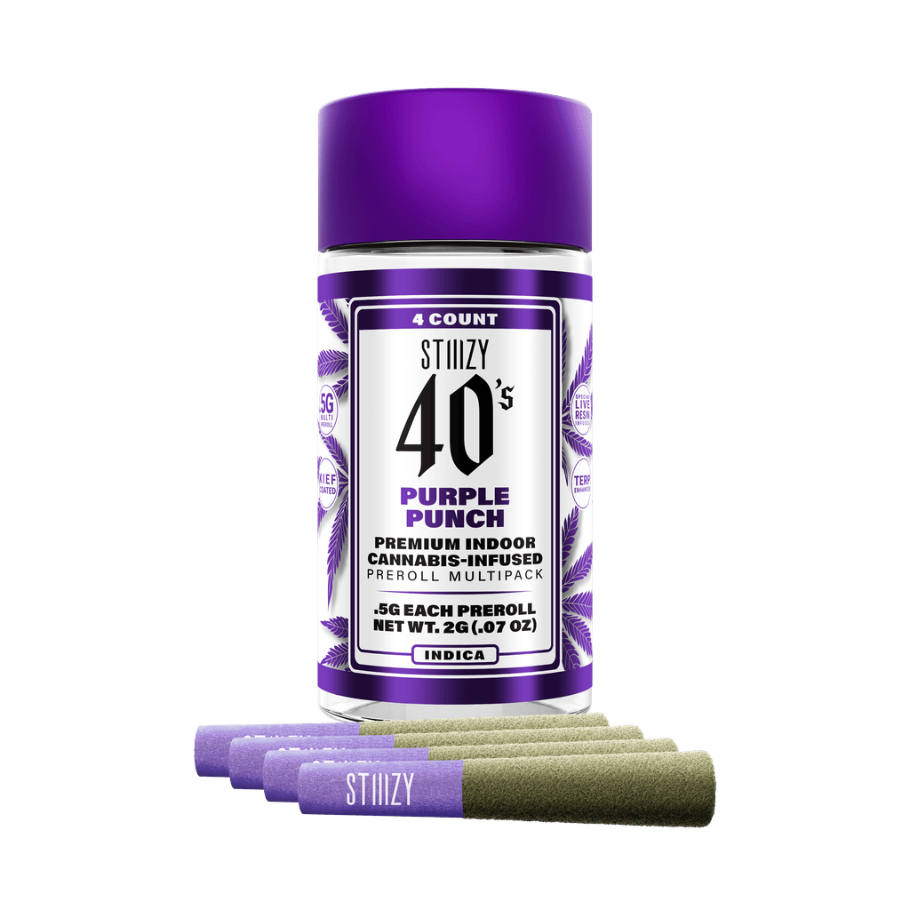 STIIIZY 40's Purple Punch Infused Pre-Roll Pack 0.5g ea | 4-Pack