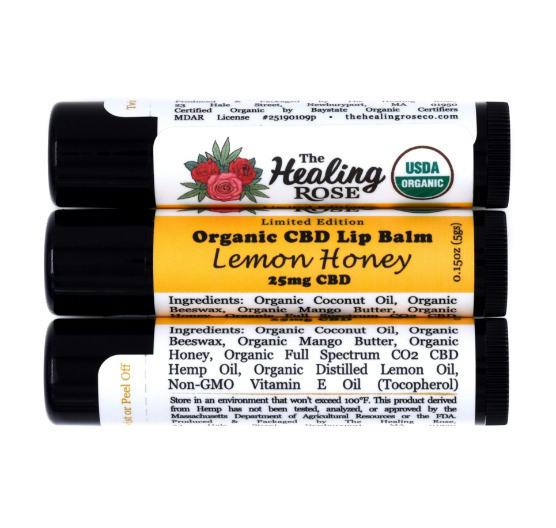 Organic Lemon Honey Lip Balm - 25mg CBD