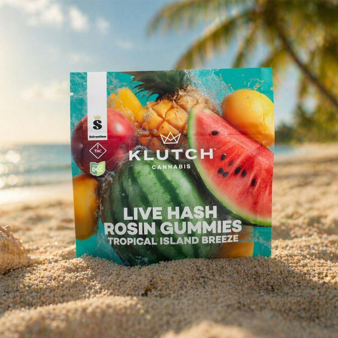 | Tropical Island Breeze Live Hash Rosin Gummies | at Klutch Cannabis Dispensary Lorain