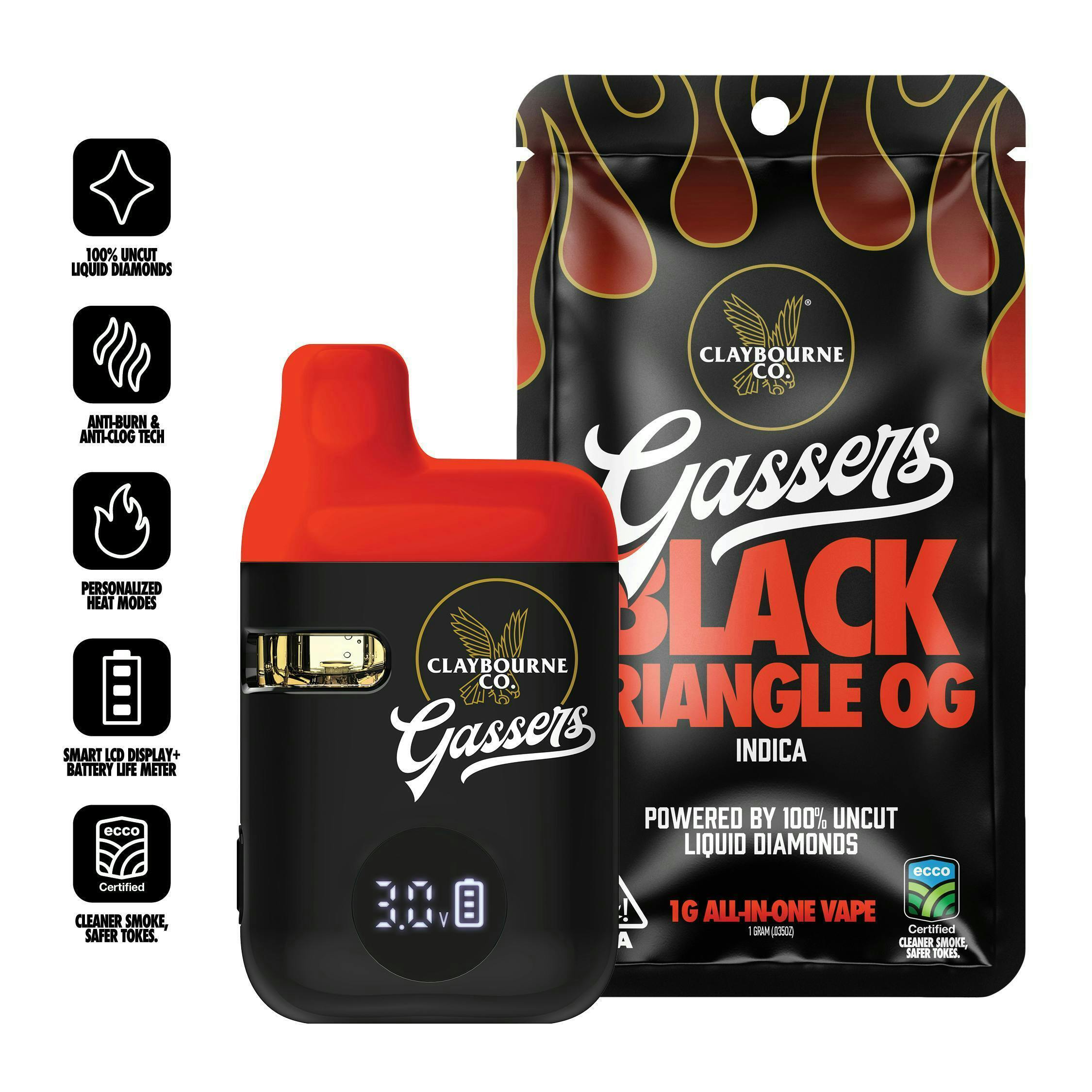 Black Triangle OG (1g) - Gassers All-In-One Liquid Diamonds Vape