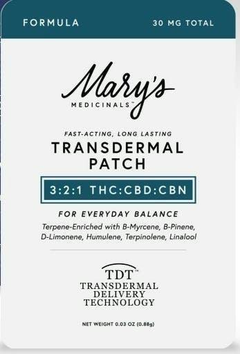 Mary's Medicinals | TD Patch | 3:2:1 Ratio | Formula