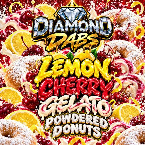 DELI - DIAMOND DABS Lemon Cherry Gelato Powdered Donuts