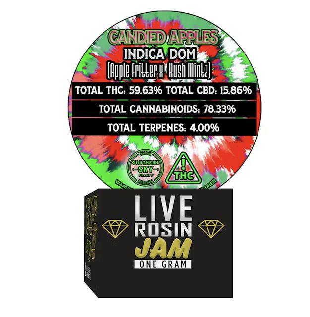 Candied Apples 1g Live Rosin Jam - Southern Sky - 59% - Indica