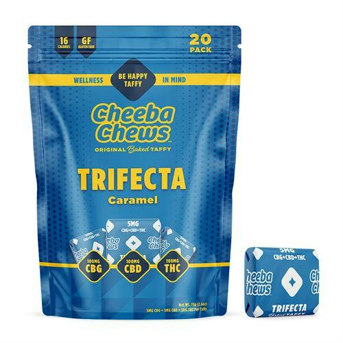 Cheeba Chews | Caramel Trifecta CBG:CBD:THC Taffy | 100mg | 20ct | 5mg/ea