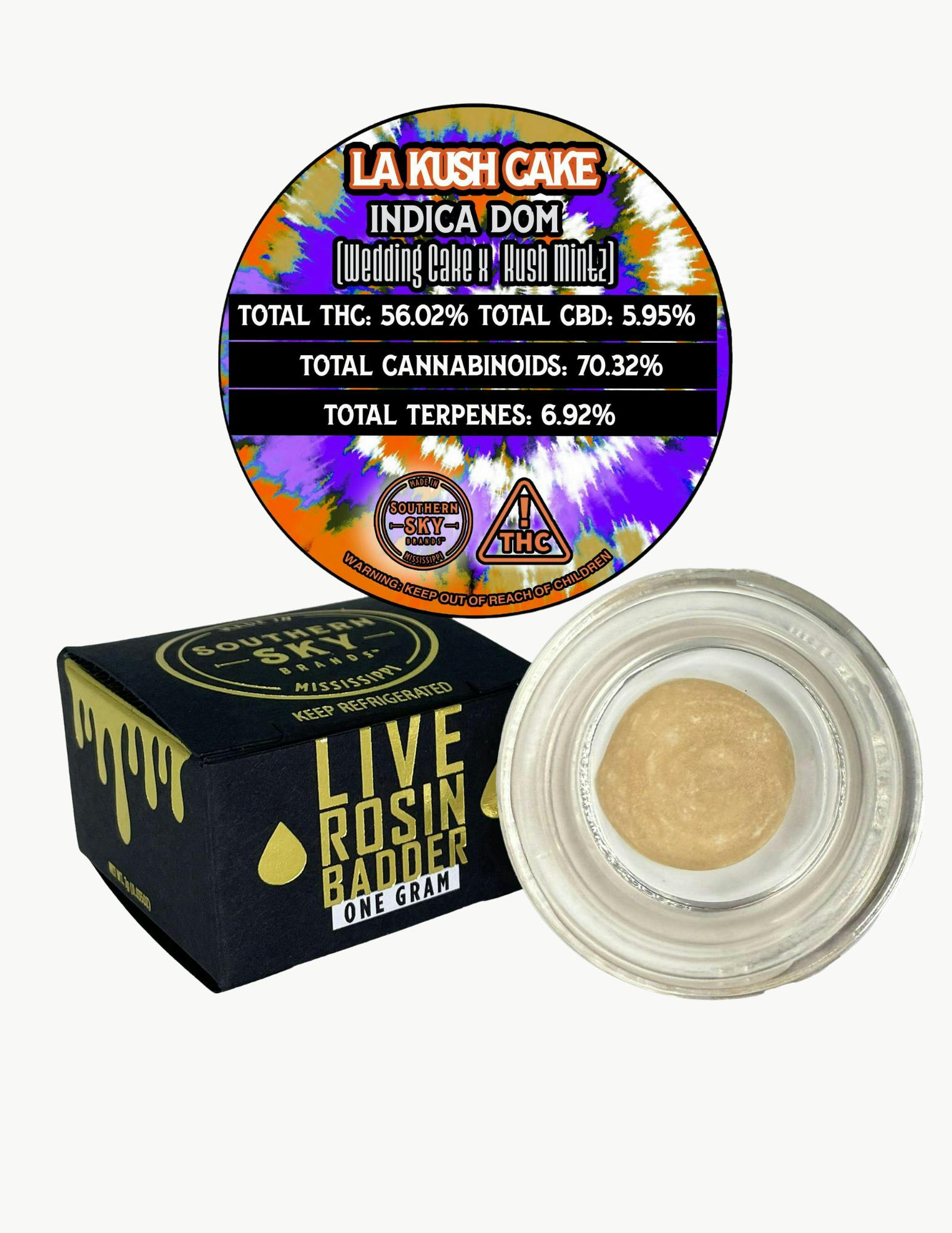 LA Kush Cake 1g Live Rosin Jam - Southern Sky