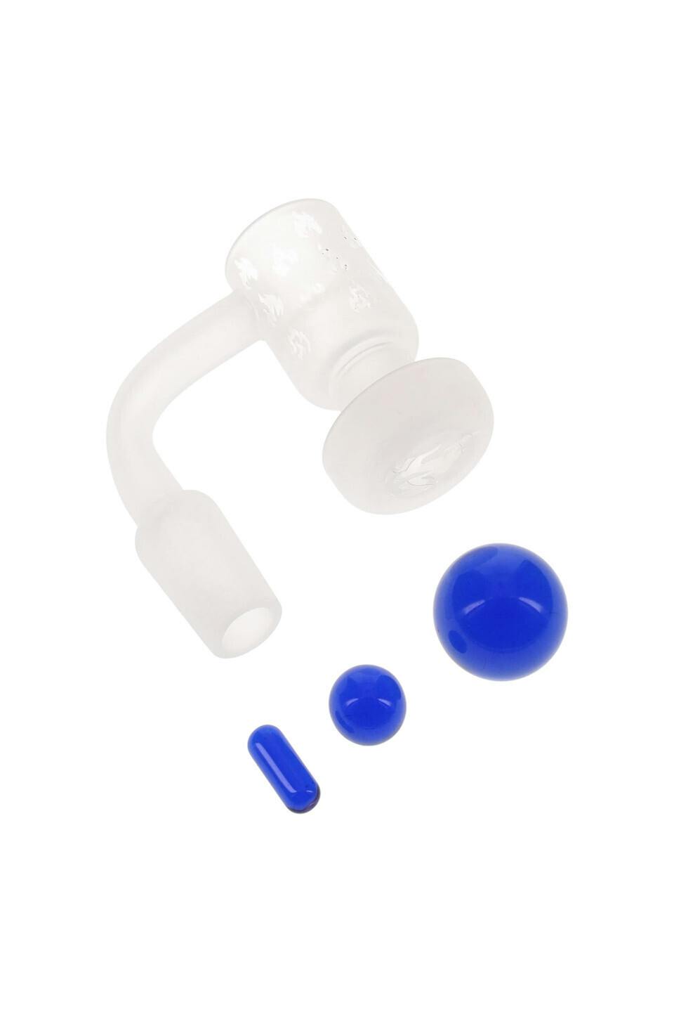 14.5mm Male Frosted Quartz Design Terp slurp w/beads