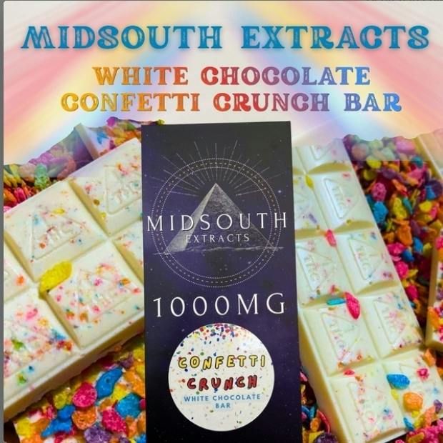 Confetti Crunch White Chocolate - 1000mg Chocolate Bar - MidSouth Extracts