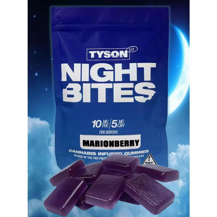 Marion Berry Nite Bites 1000mg gummies - Tyson - Indica