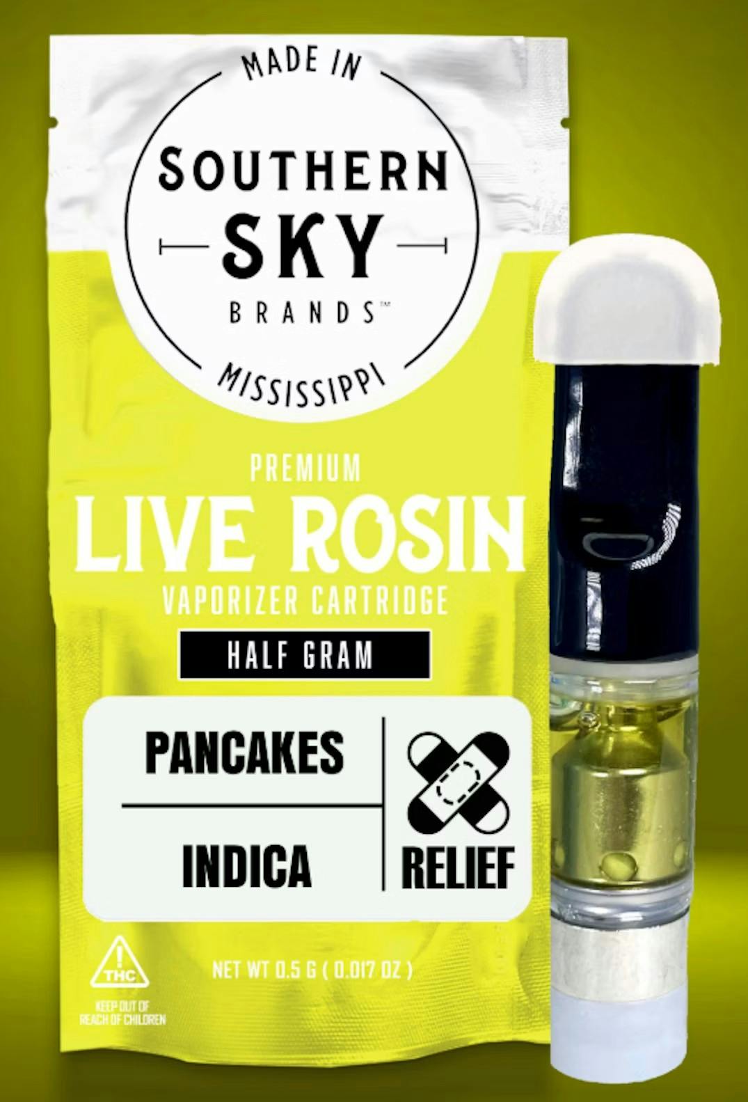Pancakes 0.5g Live Rosin Cart - Southern Sky - Indica