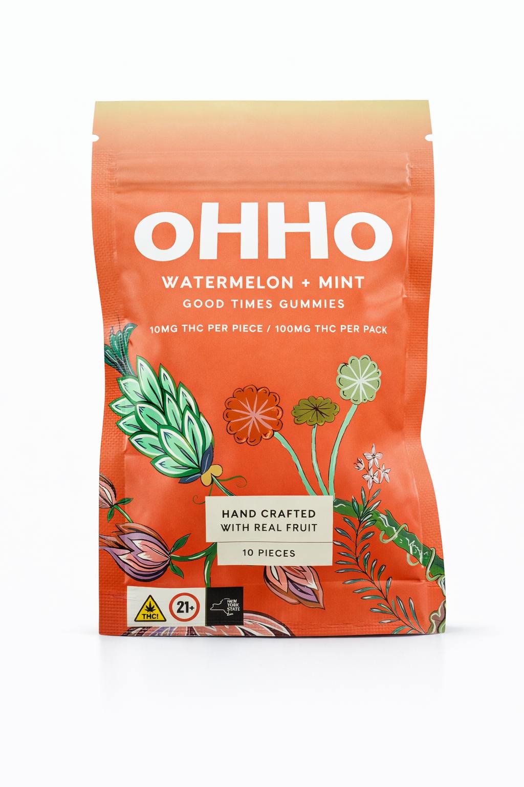 oHHo | Watermelon+Mint | Good Times Gummies | 10 pk
