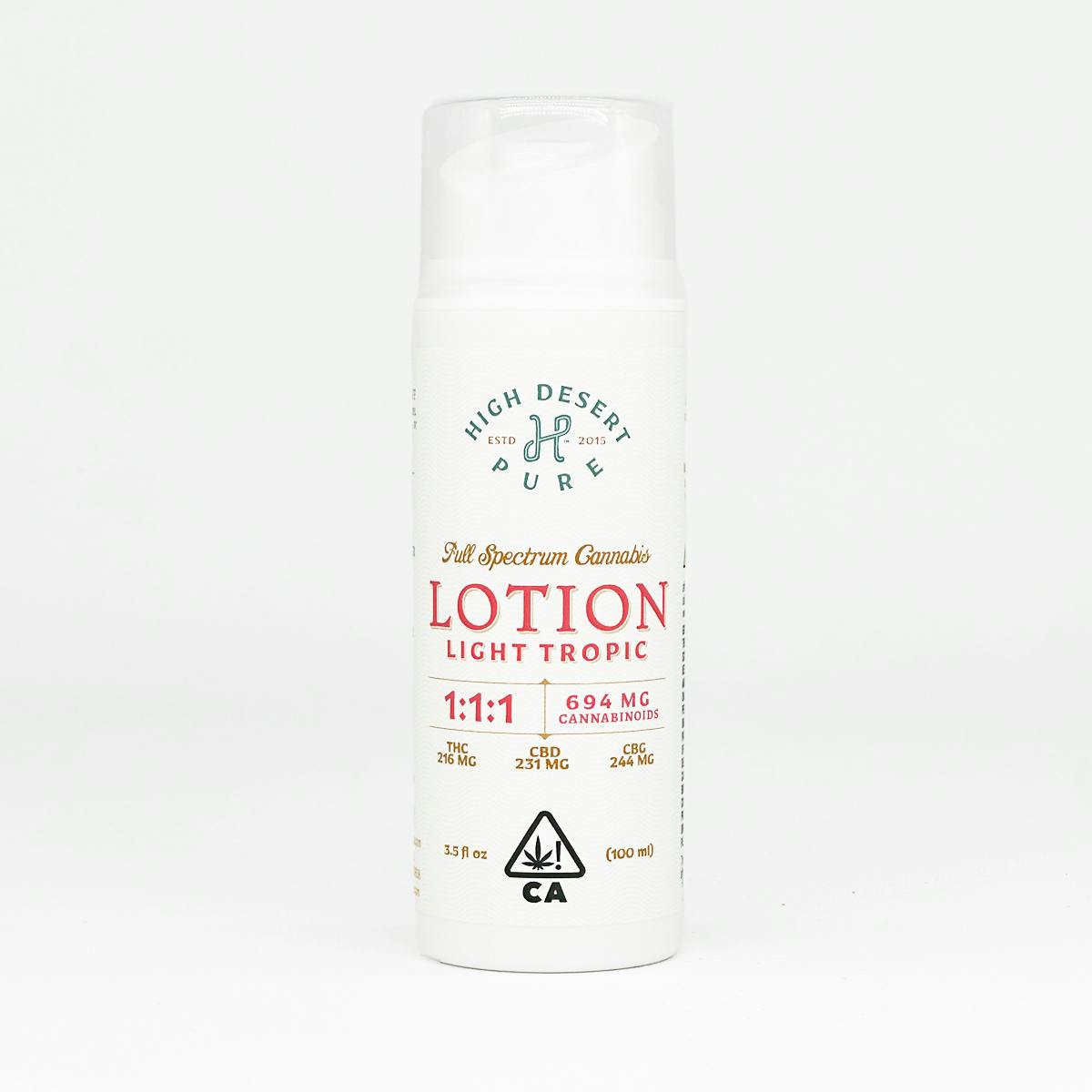 High Desert Pure - Light Tropic Lotion - 1:1:1 THC:CBD:CBG 700mg - 3.5oz