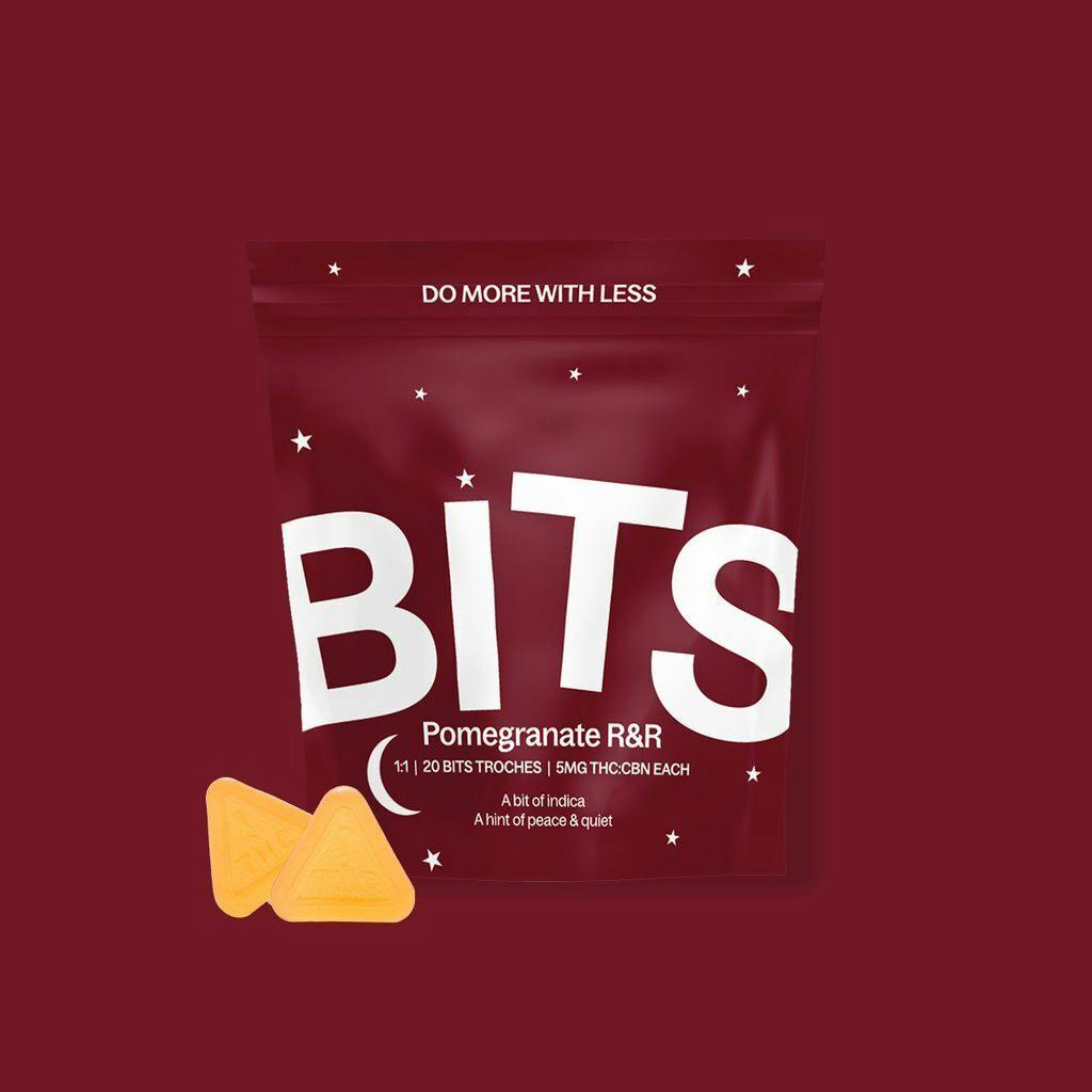 BITS Pomegranate R&R CBN:THC Troches 100mg [20pk] at Zen Leaf Cannabis Dispensary