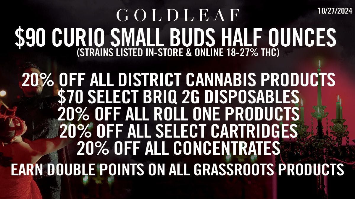 90 CURIO SMALL BUDS HALFOUNCES at GOLDLEAF Weedmaps