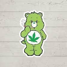 Green Don't Care Bear Sticker
