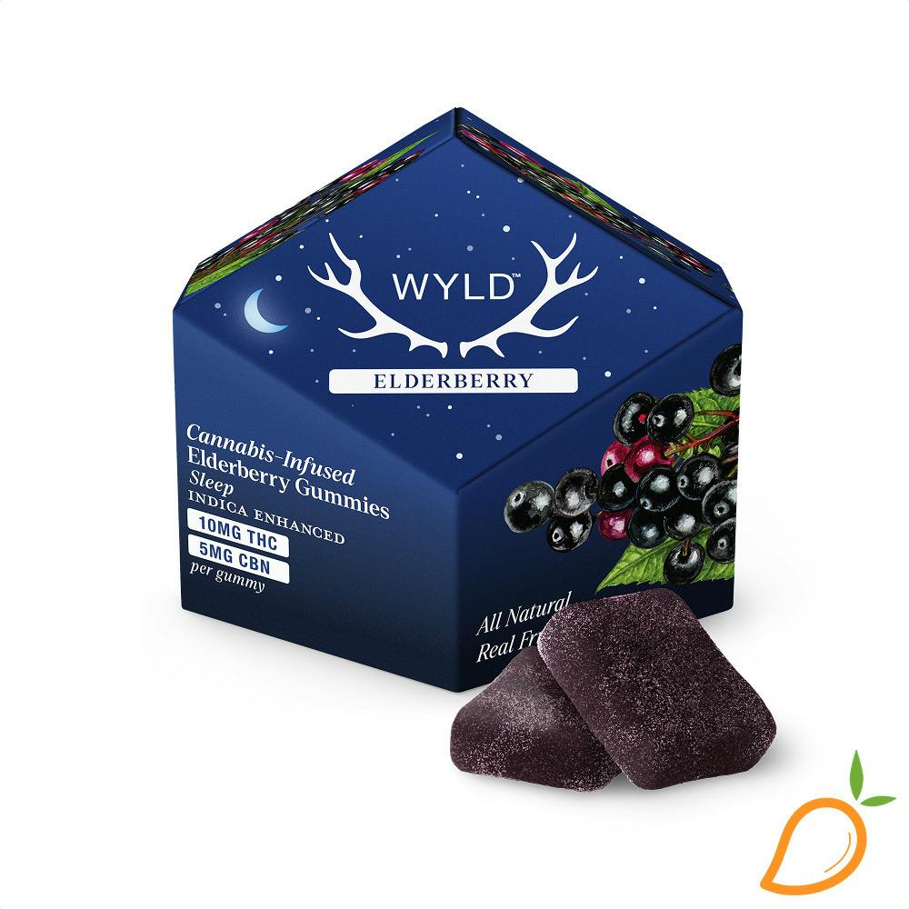 100mg 2:1 THC/CBN Elderberry Indica Gummies WYLD