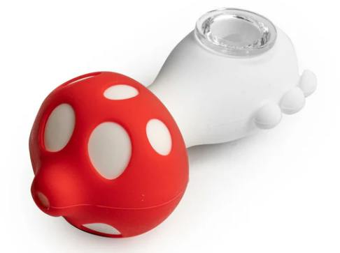 LIT Silicone 4.5" Mushroom Hand Pipe- Multiple Colours