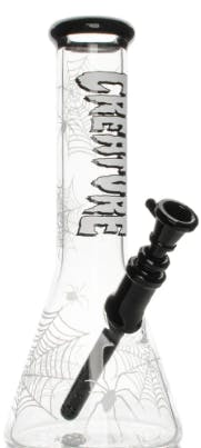 Creature 12" Tall Spiderweb Beaker Base Bong Assorted Colours