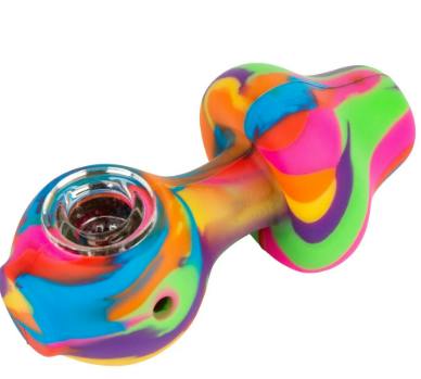 LIT Silicone Mushroom Pipe with Glass Bowl Multiple Colours