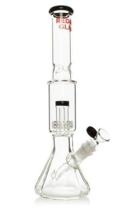 Red Eye Glass 12" Black Dodecagon Beaker Base Bong