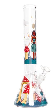 Red Eye Glass 15" Faerie Worlds Beaker Bong
