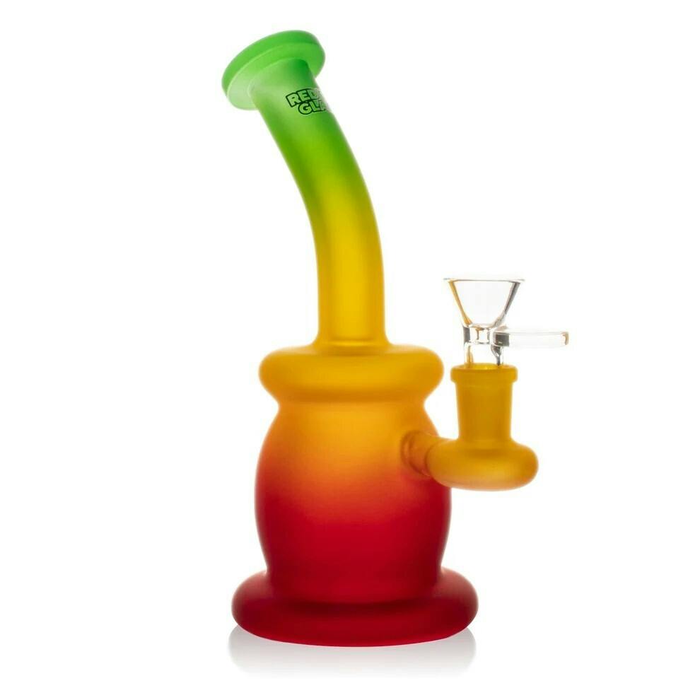 Red Eye Glass 7.5" Tall Frosted Bubbler with UFO Perc
