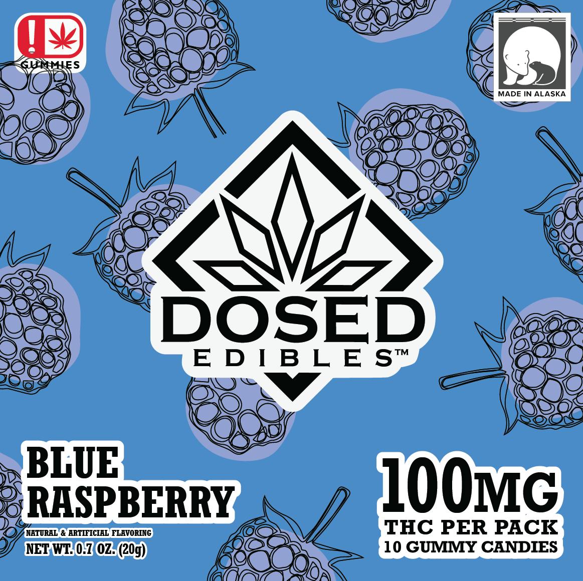100mg | Blue Raspberry | Gummies | Dosed Edibles