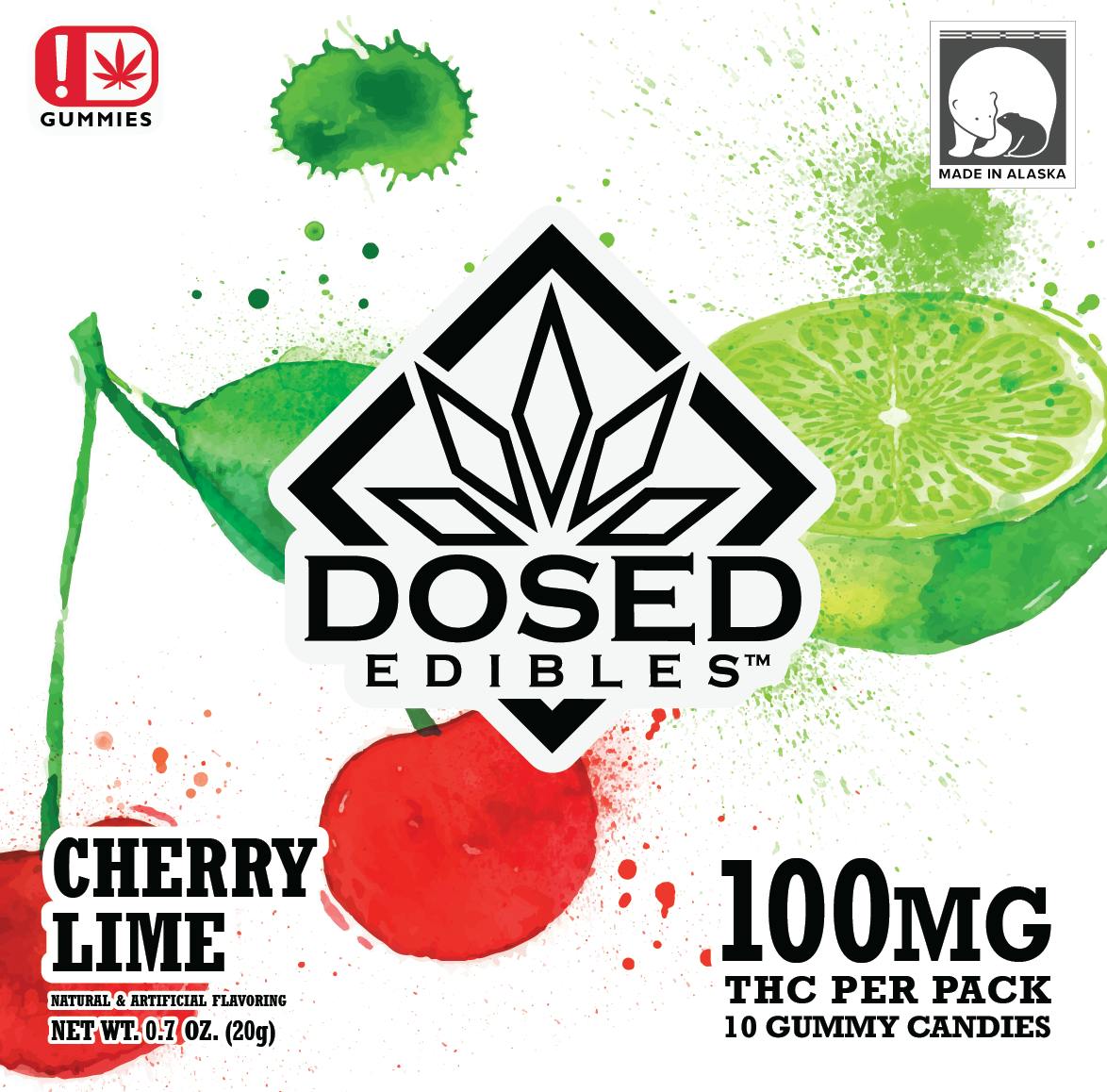 100mg | Cherry Lime | Gummies | Dosed Edibles