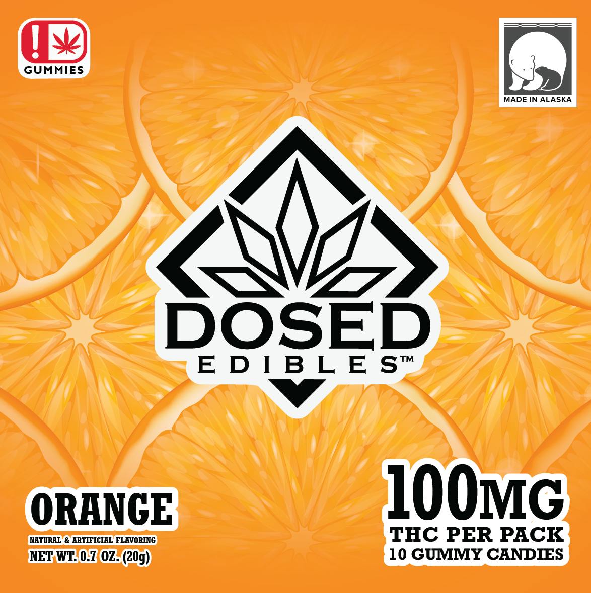 100mg | Orange | Gummies | Dosed Edibles