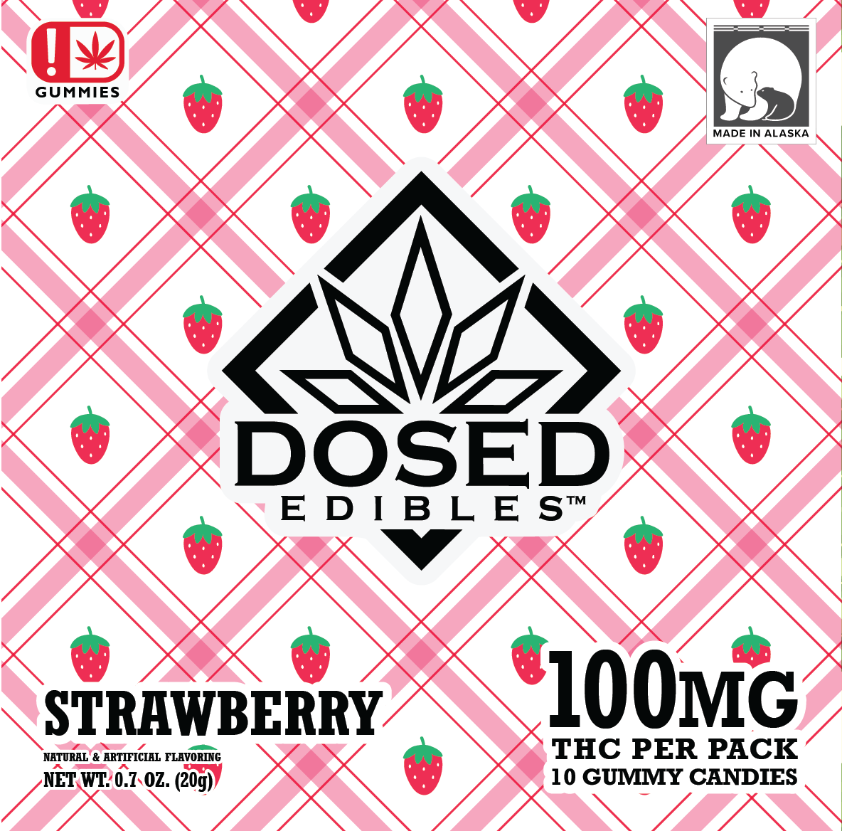 100mg | Strawberry | Gummies | Dosed Edibles