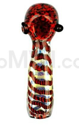 * 5" Latticino Frit Spoon W/Fumed Handle | Pipe | 907 Distributors