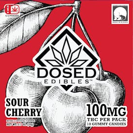 Sour Cherry 100mg Gummies By Dosed Edibles