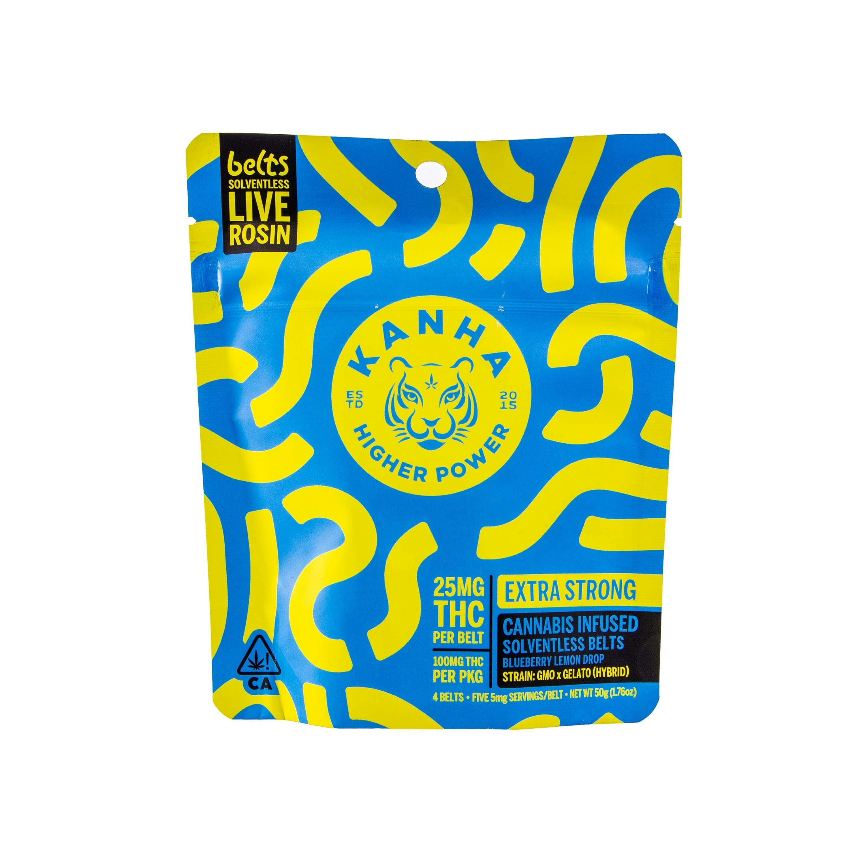 KANHA — Hybrid Blueberry Lemon Drop Solventless Belts (100mg THC)